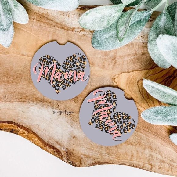 Lavender Animal Print Mama Car Coaster Set | Retro Coaster | Car Accessories - Picture 1 of 7